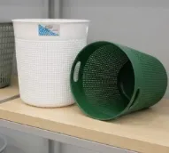 Ratan waste basket two